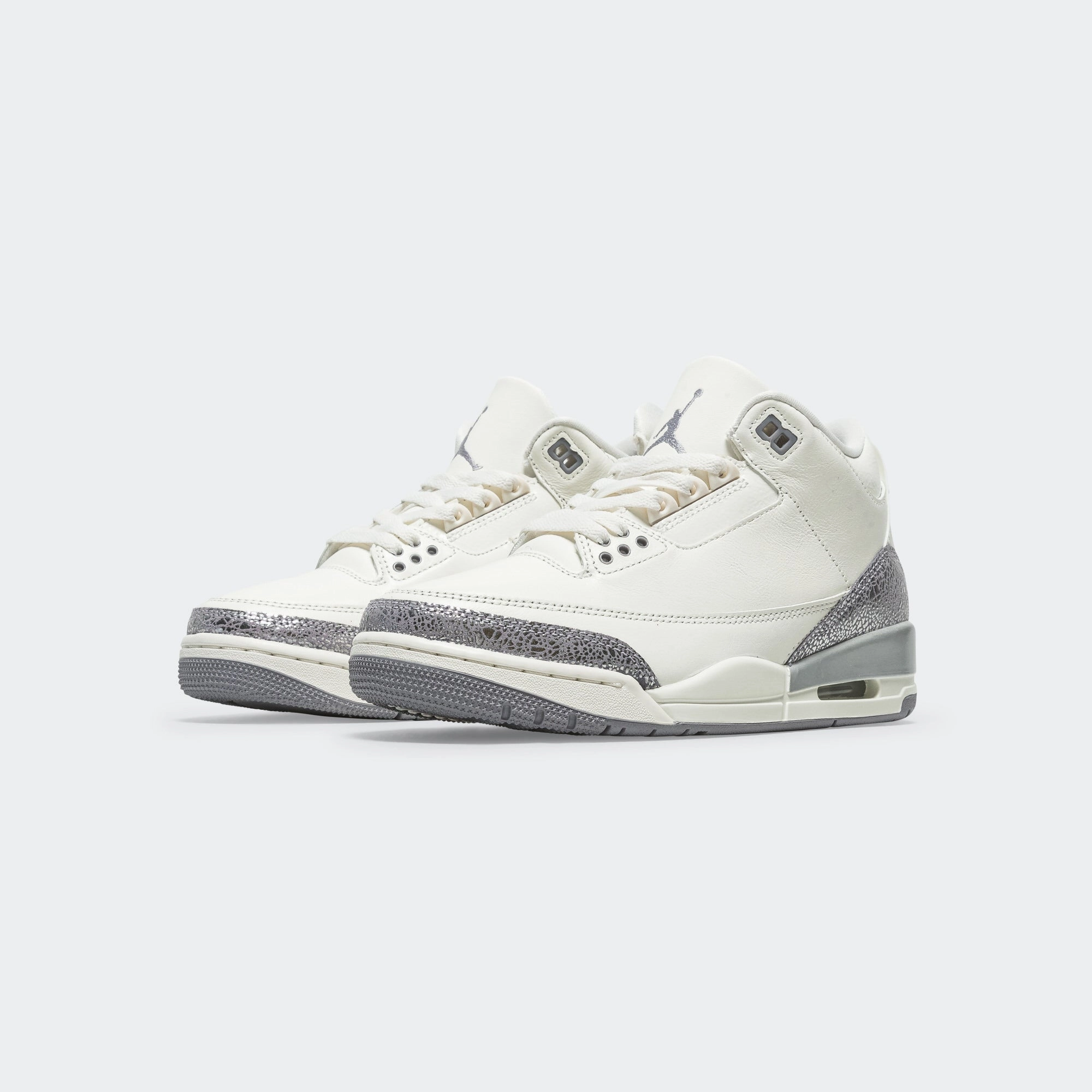 Womens Air Jordan 3 - Sail/Cement Grey-Metallic Silver