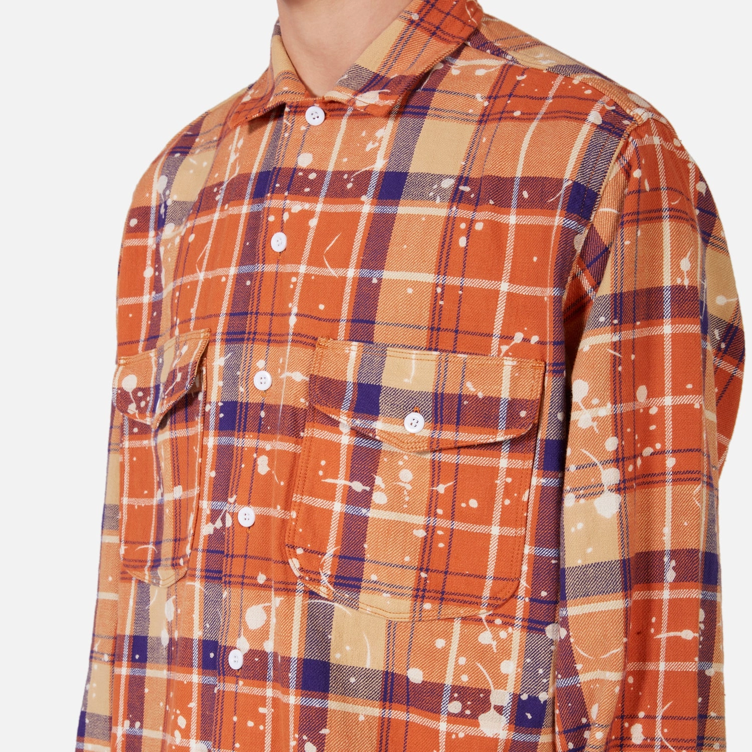 Work Shirt Discharge Print Classic Fit Orange
