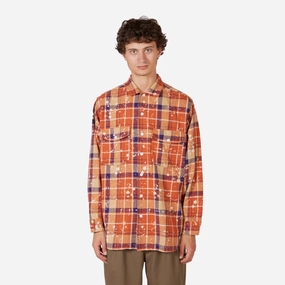 Work Shirt Discharge Print Classic Fit Orange