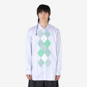 Woven Stripe Check Shirt Blue | Green