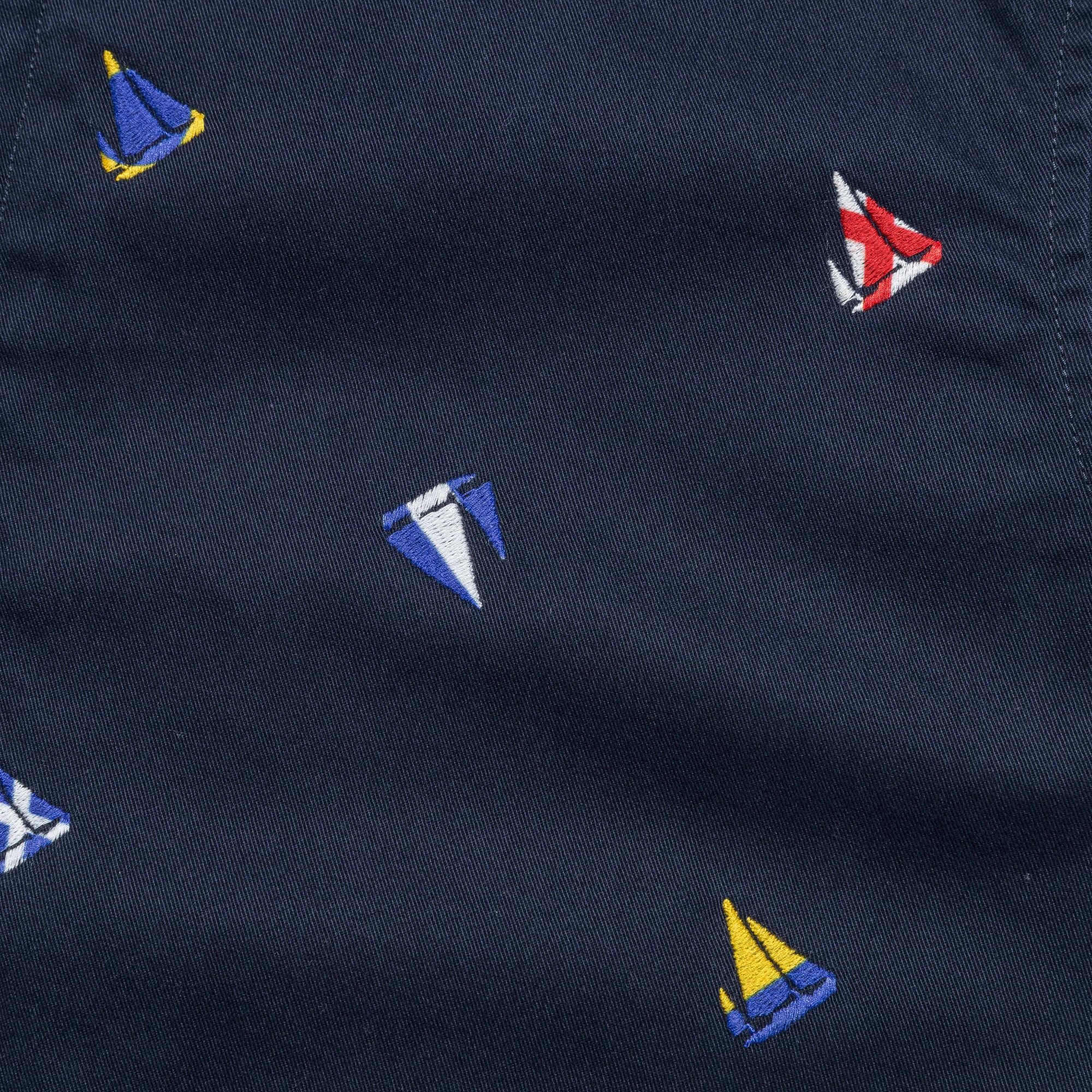 Zipper Blouson Embroidery On Print - Navy